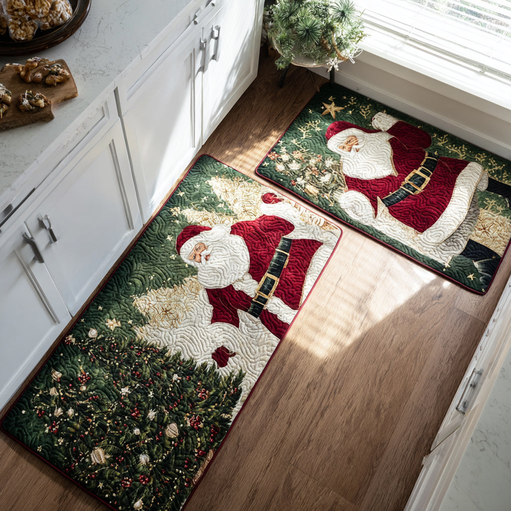 Csúszásgátló konyhai szőnyeg – Weihnachts- arany Mikulás
